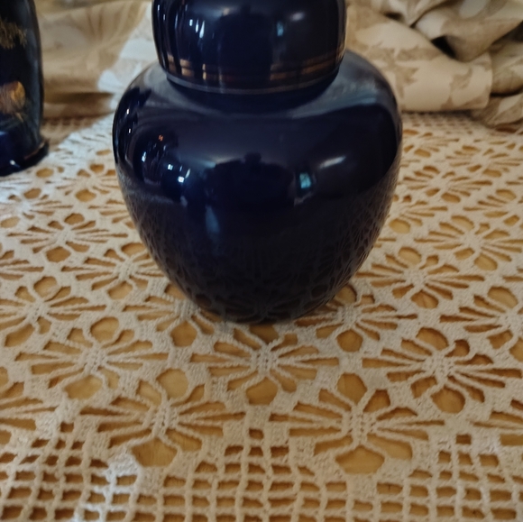 Vintage Cobalt Blue Pheasant Ginger Jar - Picture 3 of 5